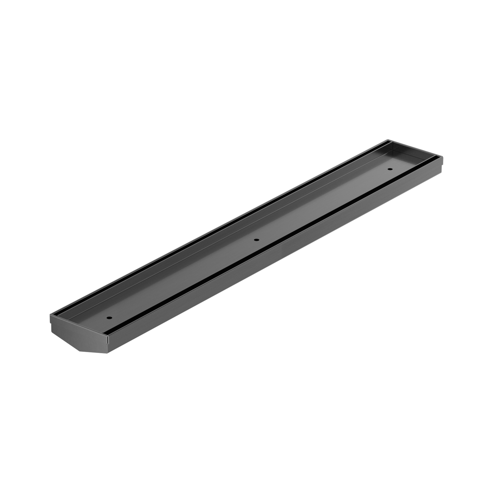 NERO V CHANNEL TILE INSERT FLOOR GRATE WITHOUT OUTLET GUN METAL (AVAILABLE IN 600MM AND 1200MM)