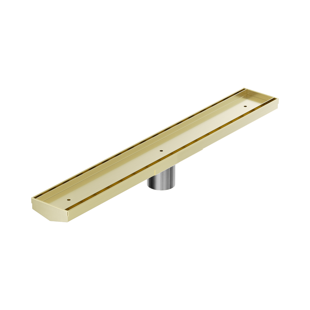 NERO V CHANNEL TILE INSERT FLOOR GRATE BRUSHED GOLD (AVAILABLE IN 600MM AND 1200MM)