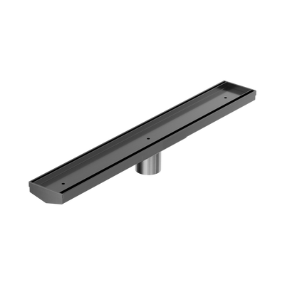 NERO V CHANNEL TILE INSERT FLOOR GRATE GUN METAL (AVAILABLE IN 600MM AND 1200MM)