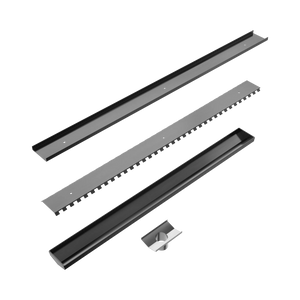 NERO TILE INSERT V CHANNEL 800X82MM FLOOR GRATE 50MM OUTLET GUN METAL