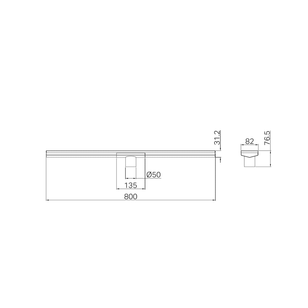 NERO TILE INSERT V CHANNEL 800X82MM FLOOR GRATE 50MM OUTLET BRUSHED NICKEL