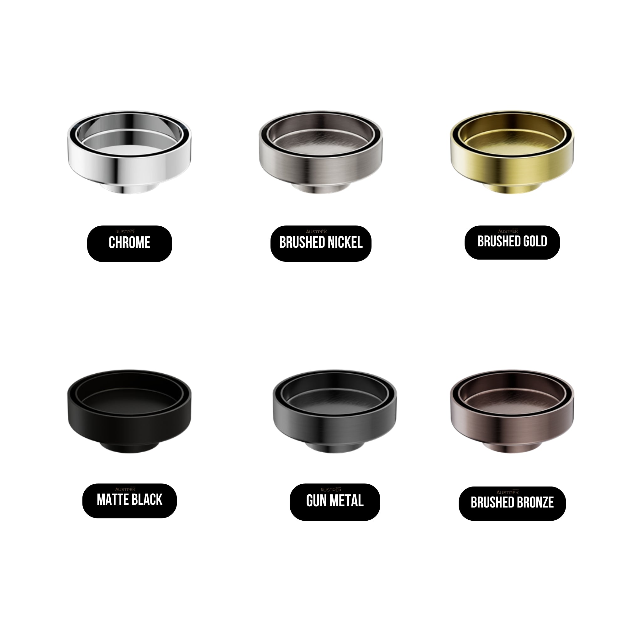 NERO TILE INSERT FLOOR WASTE ROUND BRUSHED BRONZE 100MM