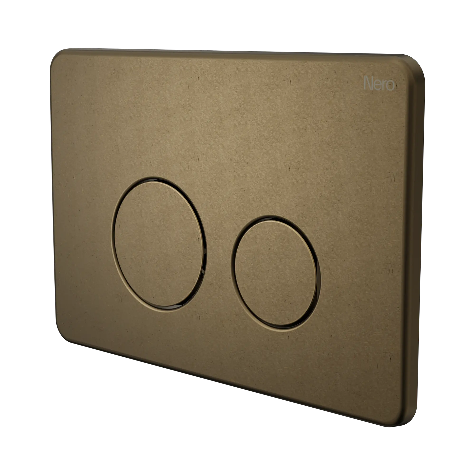 NERO IN WALL TOILET PUSH PLATE TUMBLED ANTIQUE BRASS
