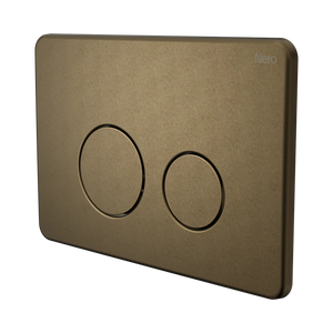 NERO IN WALL TOILET PUSH PLATE TUMBLED ANTIQUE BRASS