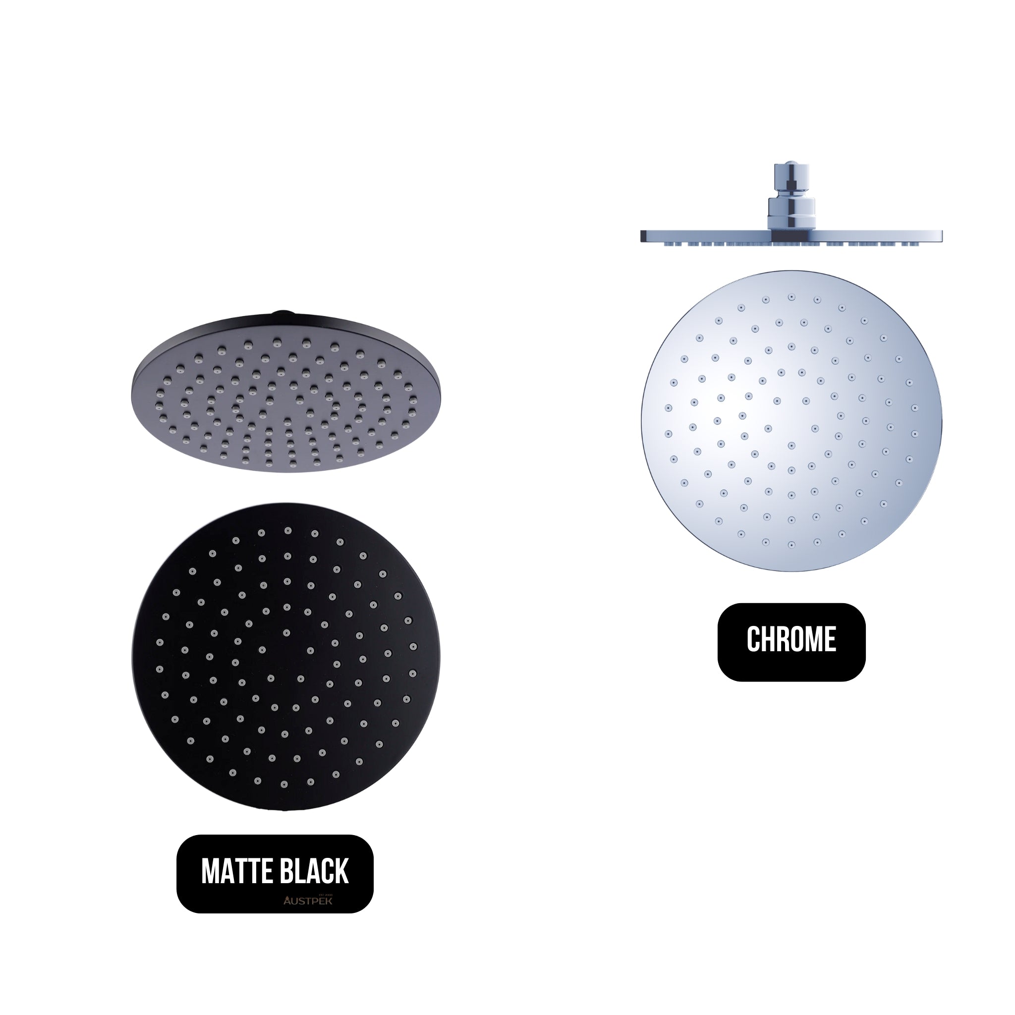 NERO ROUND SHOWER HEAD 200MM CHROME