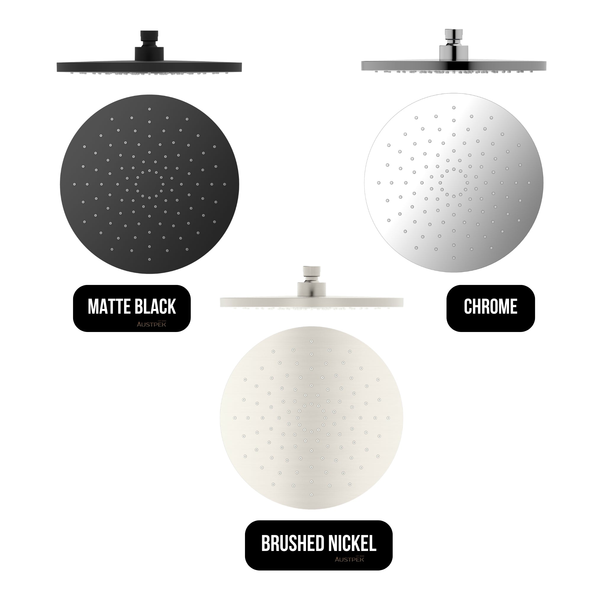 NERO ROUND ABS SHOWER HEAD 250MM CHROME