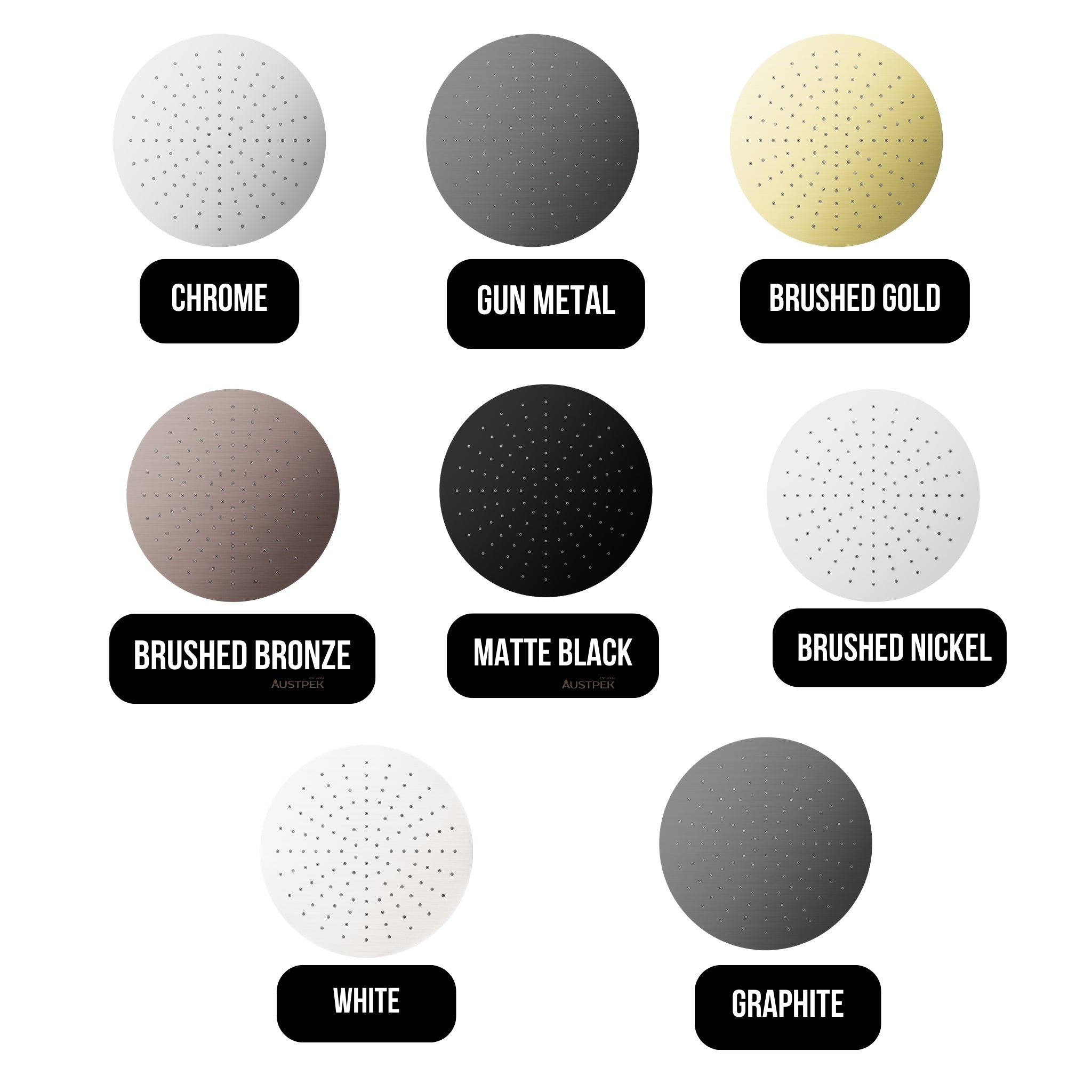 NERO ROUND SHOWER HEAD 300MM BRUSHED BRONZE