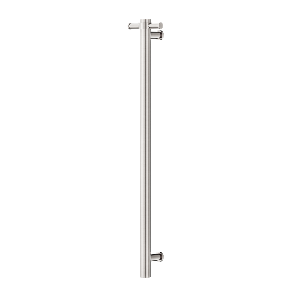 NERO MECCA NON-HEATED VERTICAL TOWEL RAIL BRUSHED NICKEL 900MM