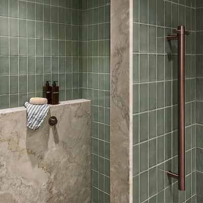 NERO MECCA NON-HEATED VERTICAL TOWEL RAIL BRUSHED BRONZE 900MM