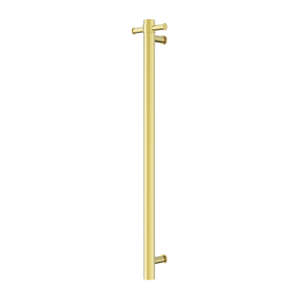 NERO MECCA SINGLE VERTICAL HEATED TOWEL RAIL BRUSHED GOLD 900MM