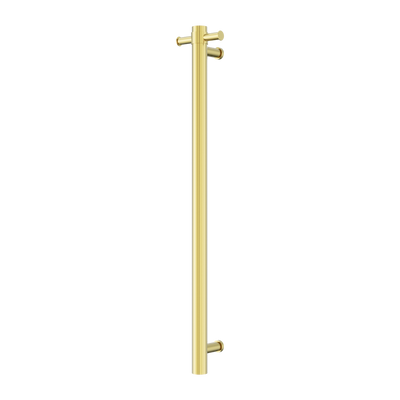 NERO MECCA SINGLE VERTICAL HEATED TOWEL RAIL BRUSHED GOLD 900MM