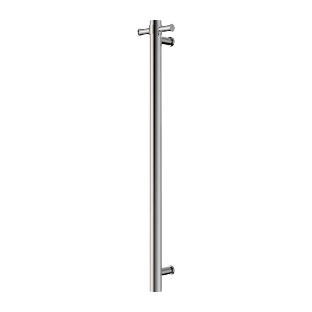 NERO MECCA SINGLE VERTICAL HEATED TOWEL RAIL CHROME 240V 900MM