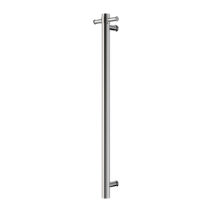 NERO MECCA SINGLE VERTICAL HEATED TOWEL RAIL CHROME 900MM