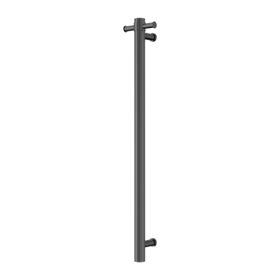 NERO MECCA SINGLE VERTICAL HEATED TOWEL RAIL GUN METAL 900MM