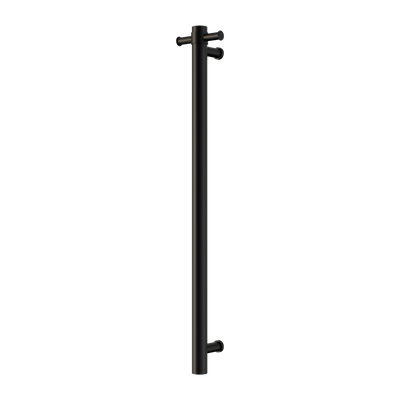 NERO MECCA SINGLE VERTICAL HEATED TOWEL RAIL MATTE BLACK 900MM