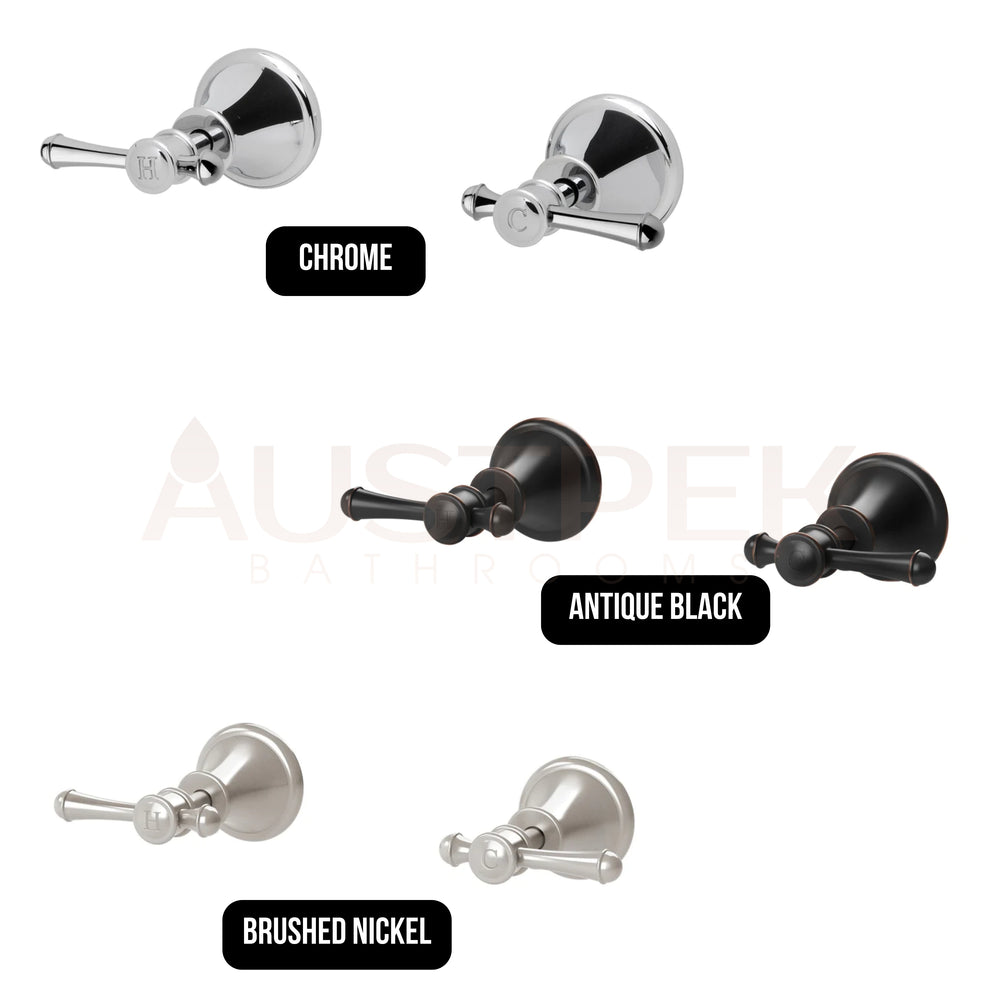 PHOENIX NOSTALGIA LEVER LEAD FREE WALL TOP ASSEMBLIES ANTIQUE BLACK