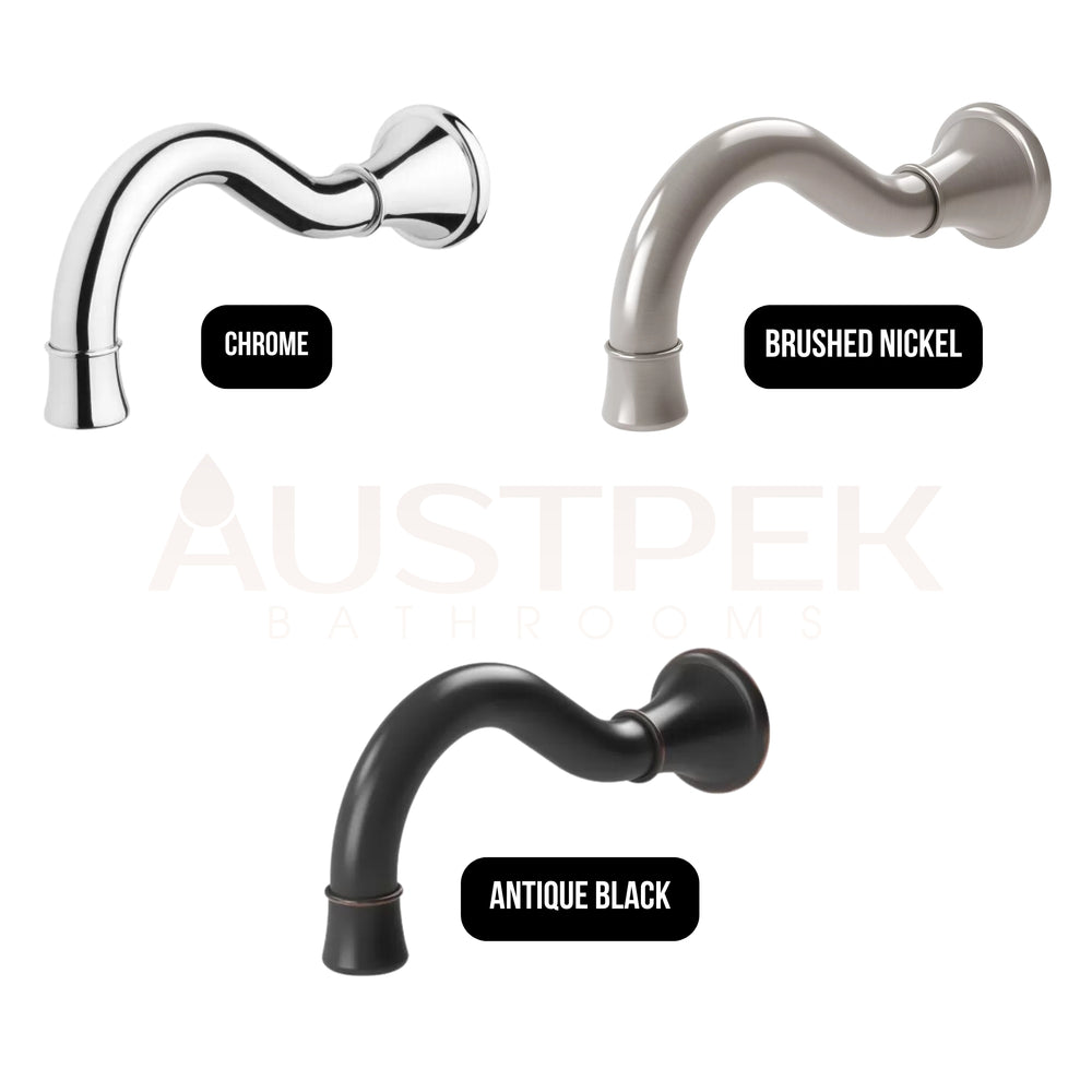 PHOENIX NOSTALGIA LEAD FREE WALL BASIN / BATH OUTLET 180MM SHEPHERD CROOK CHROME