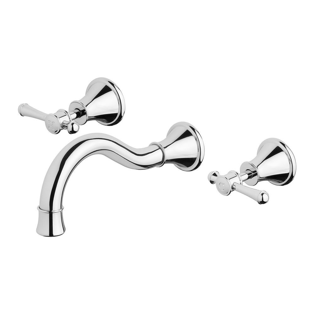 PHOENIX NOSTALGIA LEAD FREE THREE-PIECE LEVER BASIN AND BATH SET 180MM SHEPHERDS CROOK CHROME