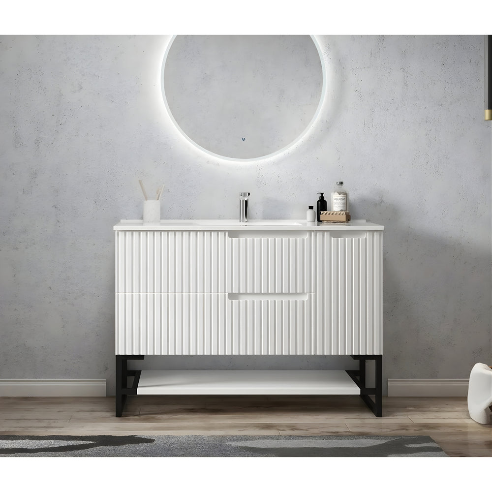 OTTI NOOSA MATTE WHITE 1200MM SINGLE BOWL FLOOR STANDING VANITY