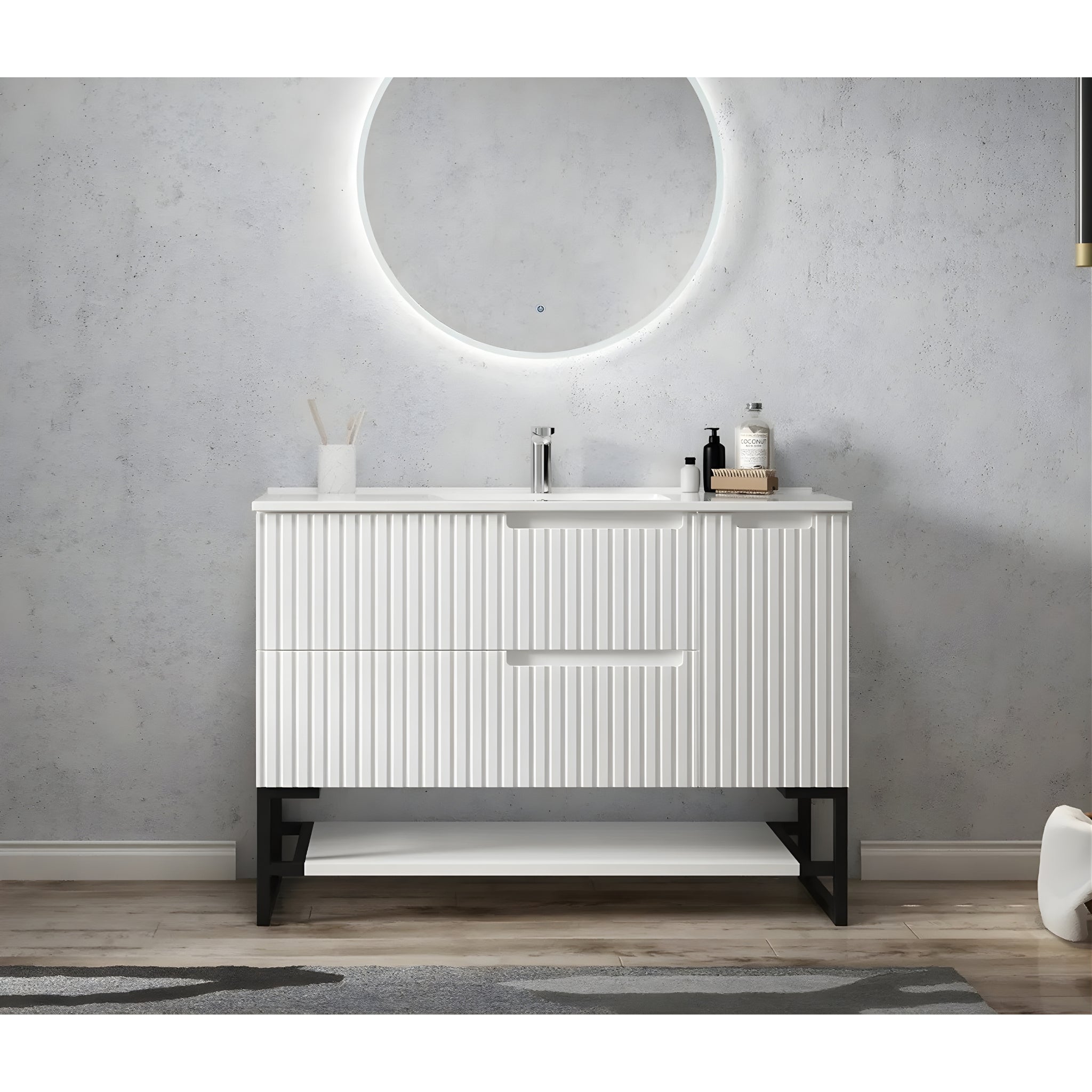 OTTI NOOSA MATTE WHITE 1200MM SINGLE BOWL FLOOR STANDING VANITY