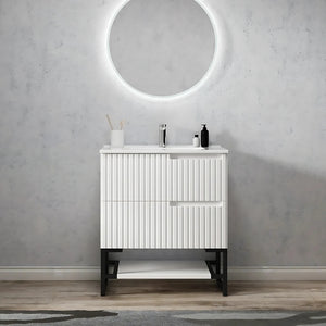 OTTI NOOSA MATTE WHITE 750MM SINGLE BOWL FLOOR STANDING VANITY
