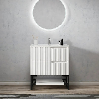 OTTI NOOSA MATTE WHITE 750MM SINGLE BOWL FLOOR STANDING VANITY