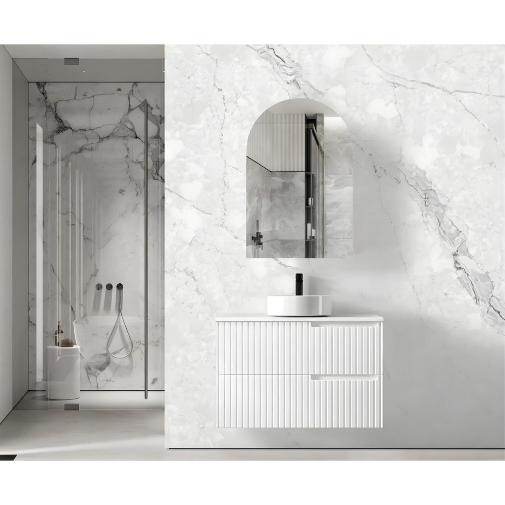 OTTI NOOSA MATTE WHITE 900MM SINGLE BOWL WALL HUNG VANITY