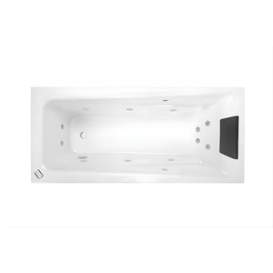 DECINA NOVARA INSET CONTOUR SPA BATH GLOSS WHITE (AVAILABLE IN 1525MM, 1653MM AND 1665MM) WITH 12-JETS