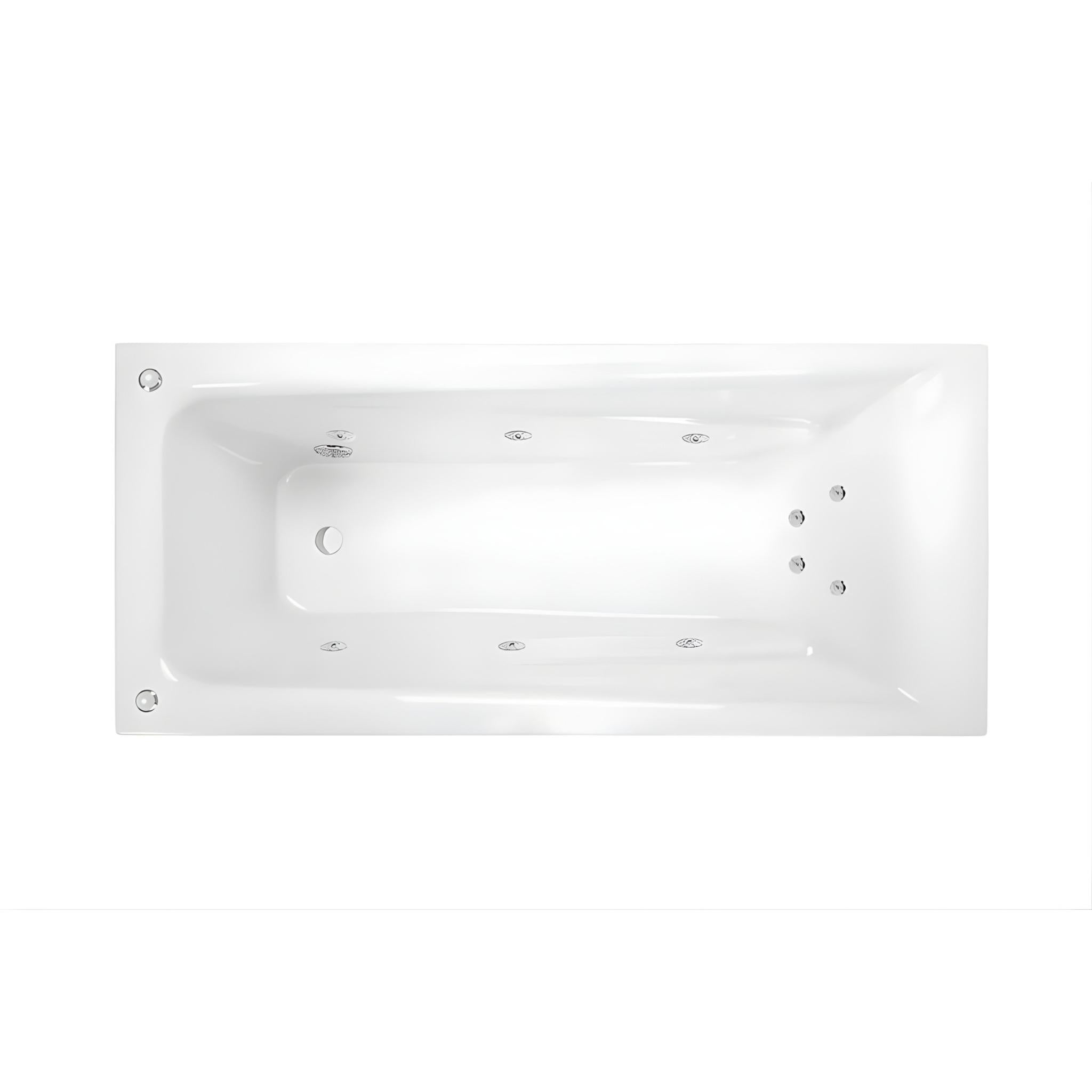 DECINA NOVARA INSET SANTAI SPA BATH GLOSS WHITE (AVAILABLE IN 1525MM, 1653MM AND 1665MM) WITH 10-JETS