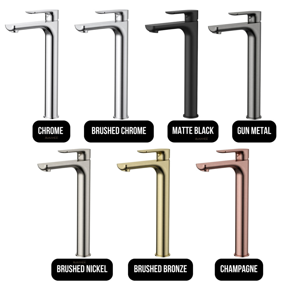 MODERN NATIONAL NOVA LEAD FREE HIGH RISE TALL BASIN MIXER 306MM MATTE BLACK