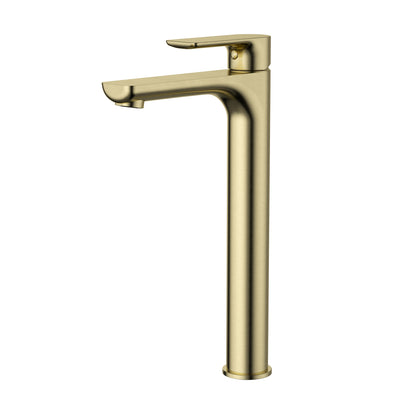MODERN NATIONAL NOVA LEAD FREE HIGH RISE TALL BASIN MIXER 306MM BRUSHED BRONZE