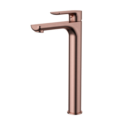 MODERN NATIONAL NOVA LEAD FREE HIGH RISE TALL BASIN MIXER 306MM CHAMPAGNE