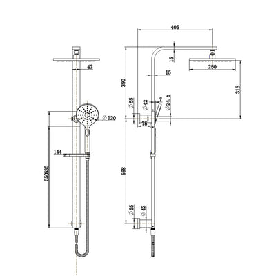 MODERN NATIONAL NOVA LEAD FREE SHOWER COLUMN SET DUSK