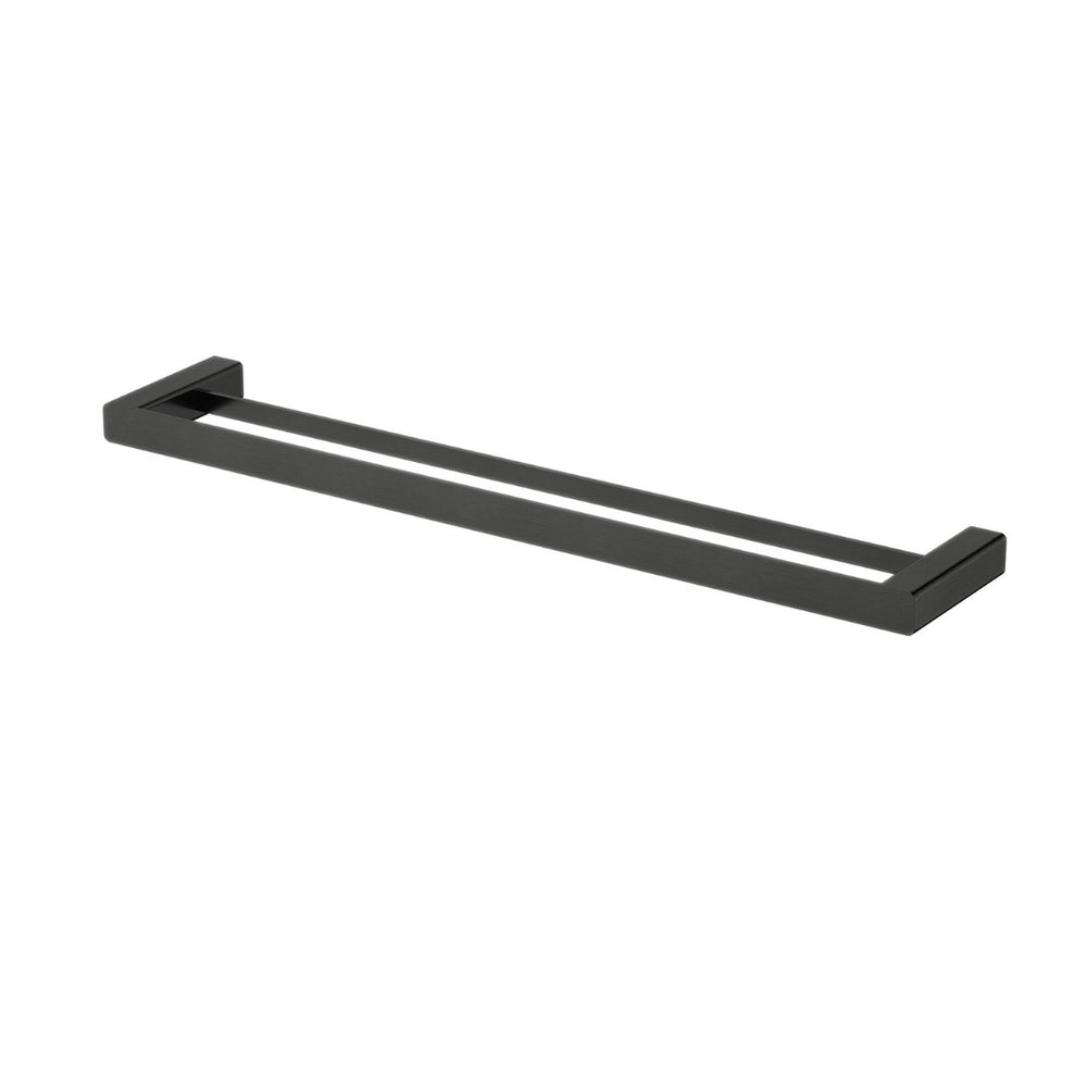 MODERN NATIONAL NOVA DOUBLE TOWEL RAIL 600MM MATTE BLACK