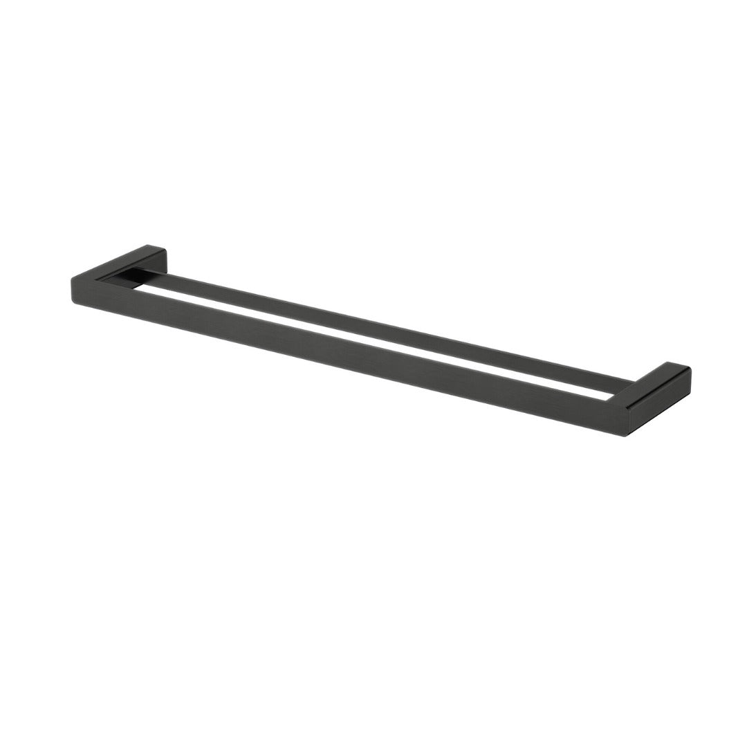 MODERN NATIONAL NOVA DOUBLE TOWEL RAIL 600MM MATTE BLACK