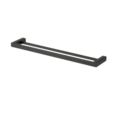 MODERN NATIONAL NOVA DOUBLE TOWEL RAIL 600MM MATTE BLACK