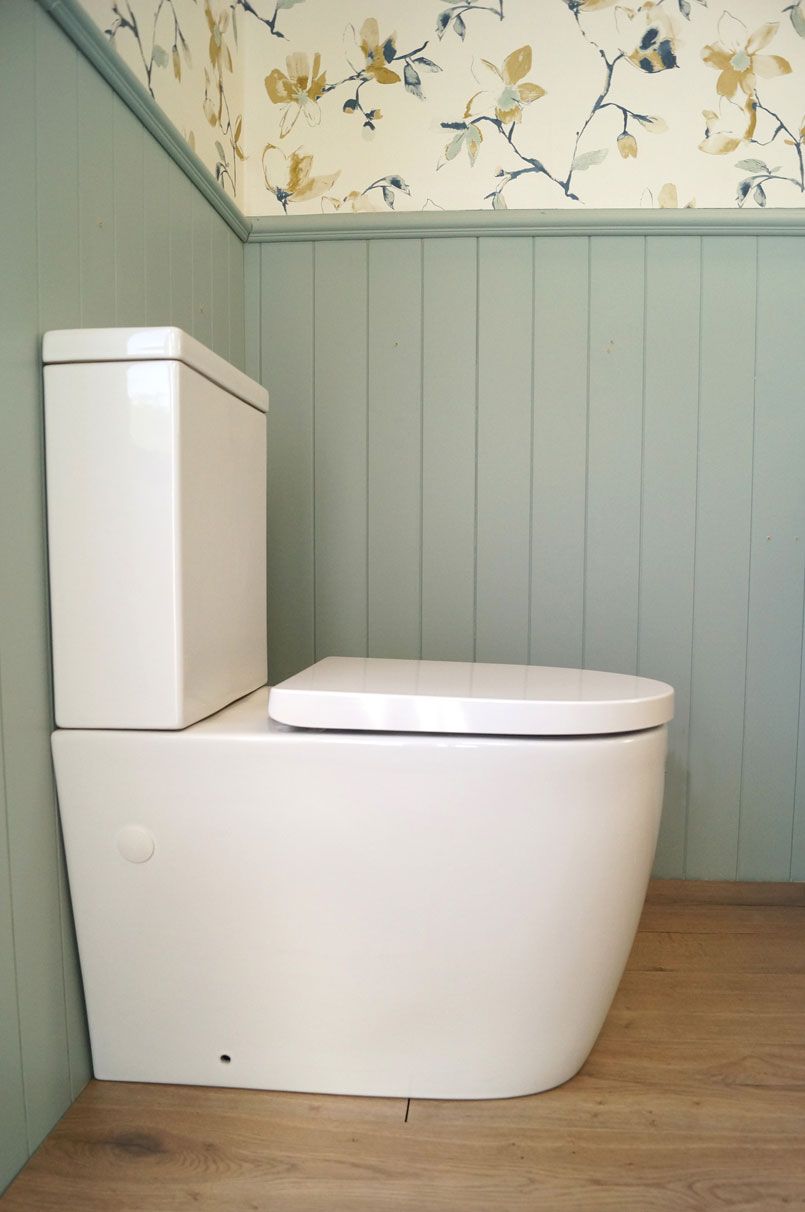 TURNER HASTINGS NARVA RIMLESS CLOSE COUPLED BACK TO WALL TOILET SUITE GLOSS WHITE