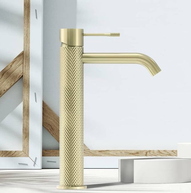 NERO OPAL TALL BASIN MIXER 287MM BRUSHED GOLD