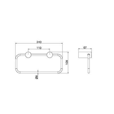 NERO ZEN HAND TOWEL RING GRAPHITE