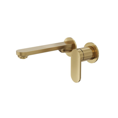 LINSOL CAPO 2-PLATE WALL BASIN / BATH MIXER 188MM BRUSHED BRASS