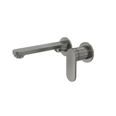 LINSOL CAPO 2-PLATE WALL BASIN / BATH MIXER 188MM GUN METAL