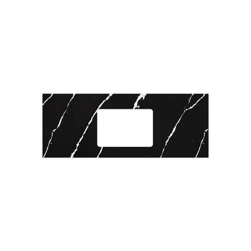 FIENZA NERO VENA SILICA FREE RECTANGULAR STONE BENCHTOP WITH SINGLE UNDERMOUNT BASIN HOLE (AVAILABLE IN 600MM, 750MM, 900MM, 1200MM, 1500MM AND 1800MM)
