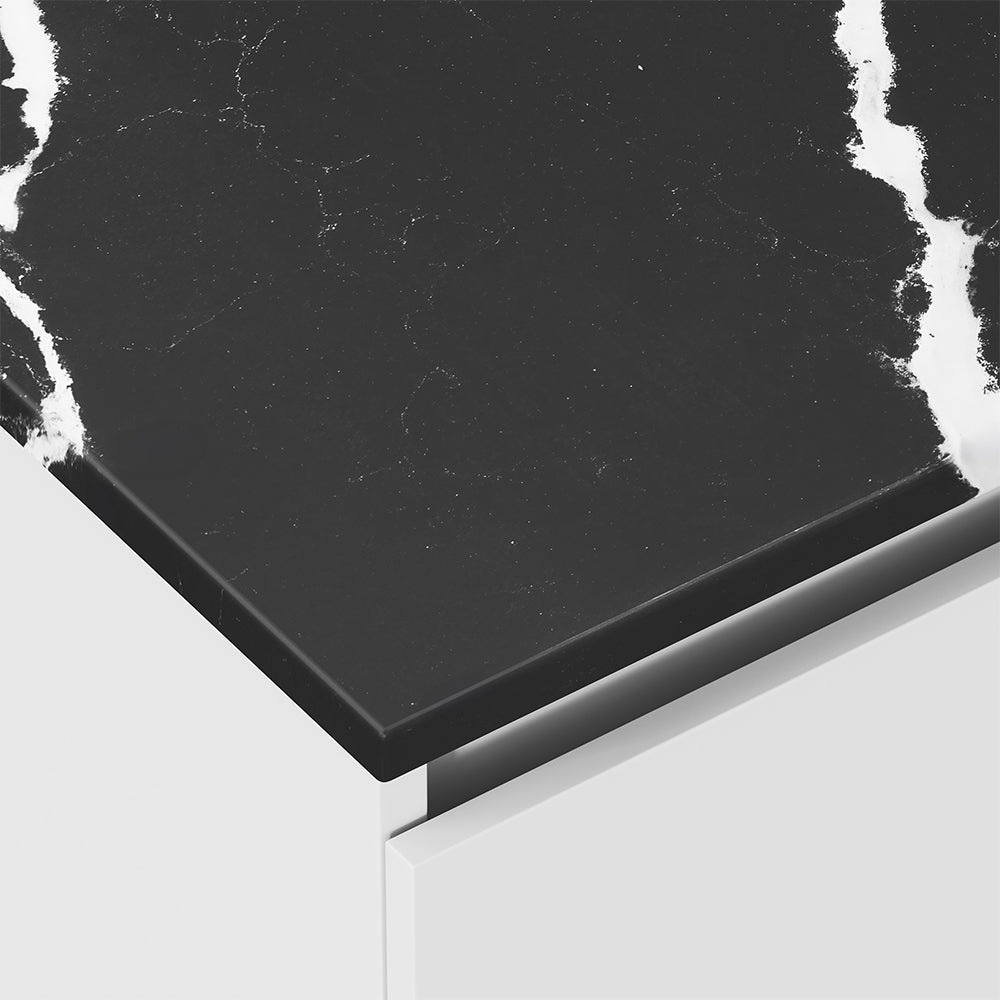 FIENZA NERO VENA SILICA FREE RECTANGULAR STONE BENCHTOP (AVAILABLE IN 600MM, 750MM, 900MM, 1200MM, 1500MM AND 1800MM)