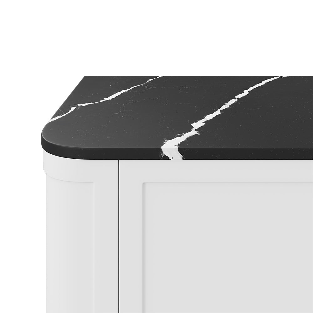 FIENZA NERO VENA SILICA FREE CURVED DEPTH STONE BENCHTOP (AVAILABLE IN 900MM AND 1200MM)