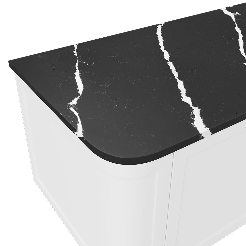 FIENZA NERO VENA SILICA FREE CURVED DEPTH STONE BENCHTOP (AVAILABLE IN 900MM AND 1200MM)