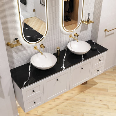 FIENZA NERO VENA SILICA FREE RECTANGULAR STONE BENCHTOP (AVAILABLE IN 600MM, 750MM, 900MM, 1200MM, 1500MM AND 1800MM)