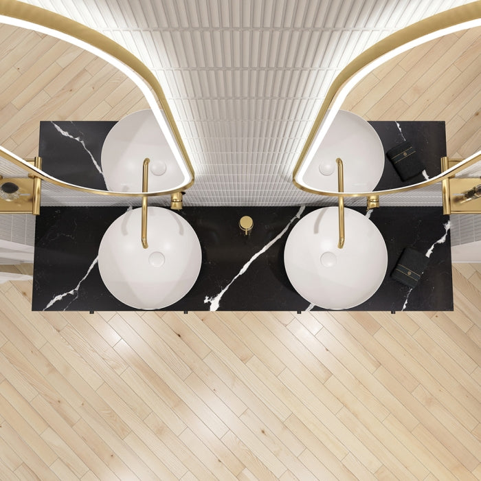 FIENZA NERO VENA SILICA FREE RECTANGULAR STONE BENCHTOP (AVAILABLE IN 600MM, 750MM, 900MM, 1200MM, 1500MM AND 1800MM)