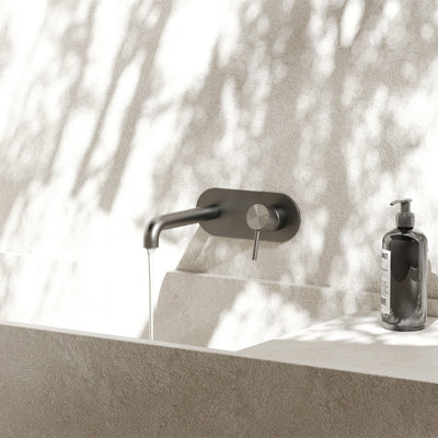 NERO ZEN WALL BASIN / BATH MIXER 185MM GRAPHITE