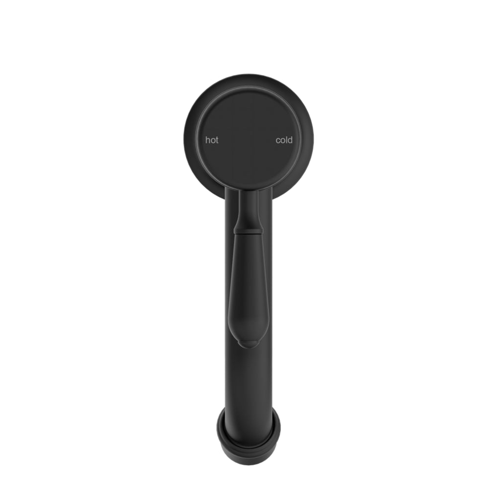 NERO YORK STRAIGHT BASIN MIXER WITH METAL LEVER 170MM MATTE BLACK