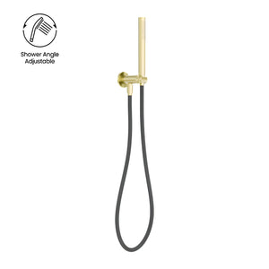 NERO ZEN SHOWER ON BRACKET WITH OUTDOOR SHOWER HOSE BRUSHED GOLD